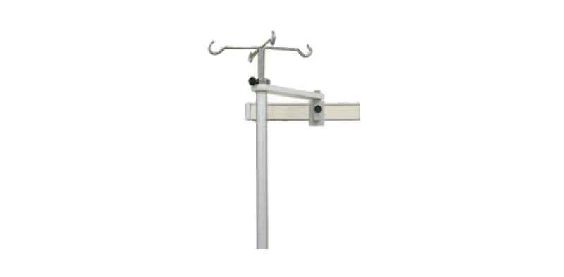 Wall support for infusion pump with IV pole